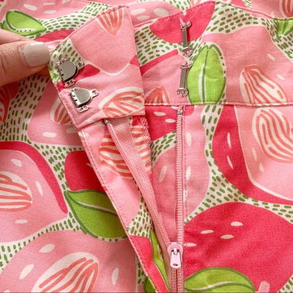 Lilly Pulitzer Pink & Green Print Capri Pants Sz 2 - Picture 6 of 10